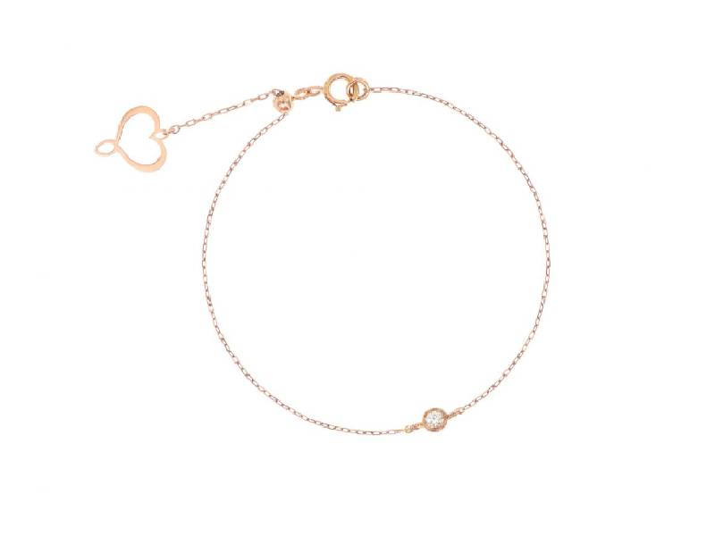 BRACCIALE AURUM CON PUNTO LUCE BIANCO 5 PUNTI IN ORO ROSA 18 CARATI MAMAN ET SOPHIE BPBRL5